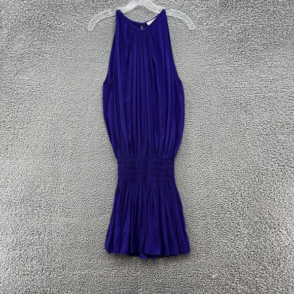 Ramy Brook Dresses & Skirts - Ramy Brook Dress Womens Large Purple Pleated Halter Blouson Mini Party Cocktail